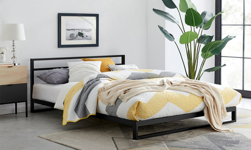 Austin modern metal bed frame with headboard 3010 web1