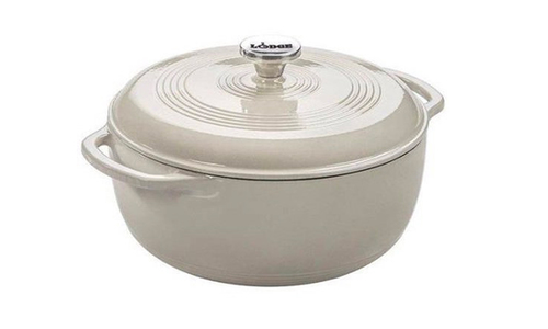 Oyster white lodge 6 quart enameled cast iron dutch oven 2864 web1