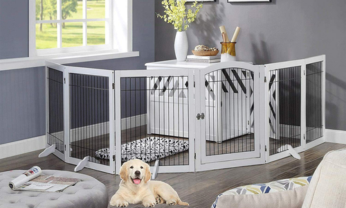 Modern pets wooden dog pen six panel pet gate 2944 web2