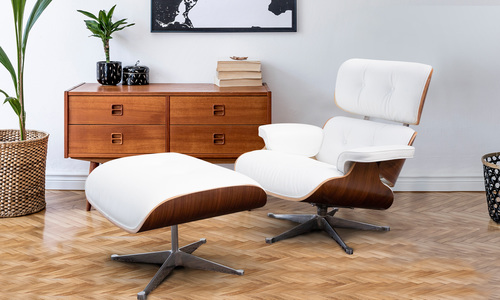 White new lifestyle replica eames lounge chair ottoman web1