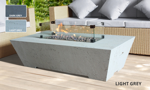 Santa cruz outdoor concrete gas fire pit table with swatches 3310   web1