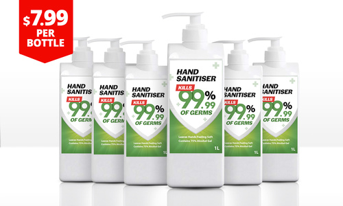 Hand sanitiser 1l 6 bottles 7.99 web copy