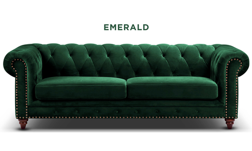 New emerald kensington velvet button 3 seater sofa web1