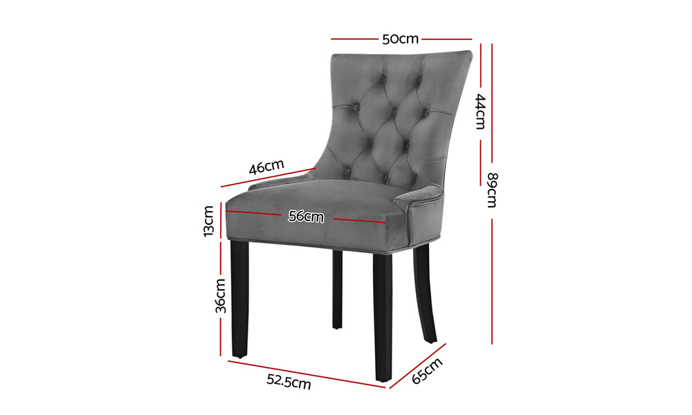 Set of 2 velvet french provincial dining chairs 3647 web2