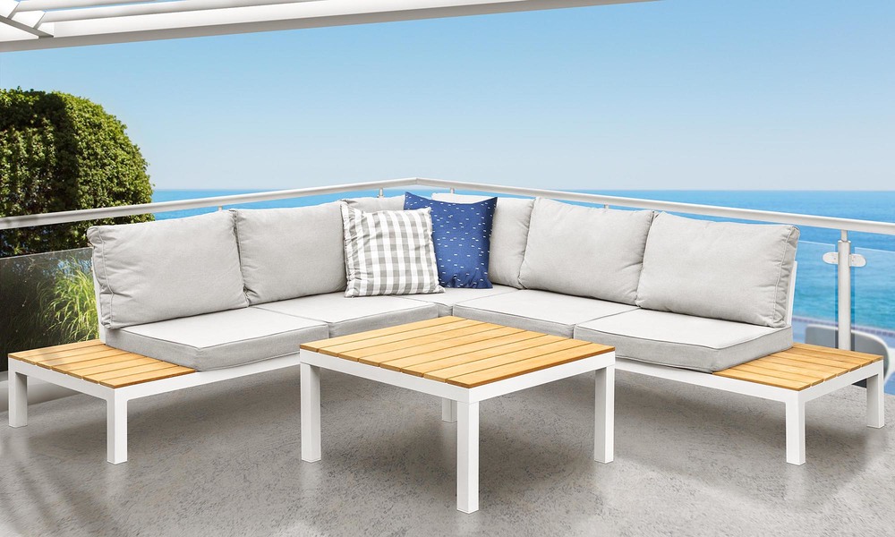 Container Door Ltd Teak Outdoor Corner Lounge Set 73