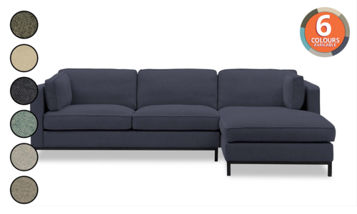 Archer feather filled 3 seater chaise woverlay