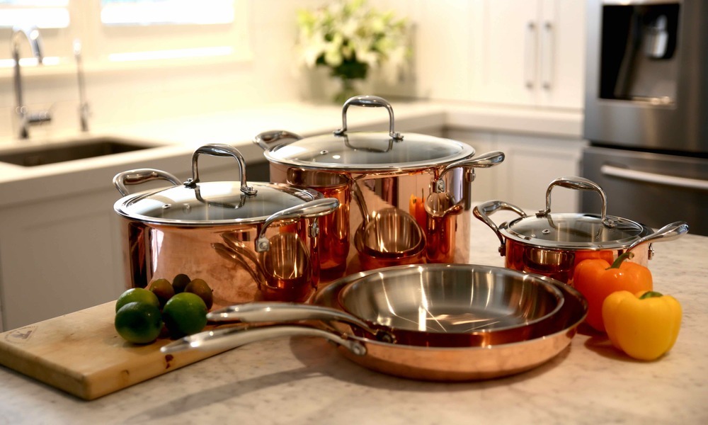 Container Door Ltd 5pcs Copper Pot Set 3