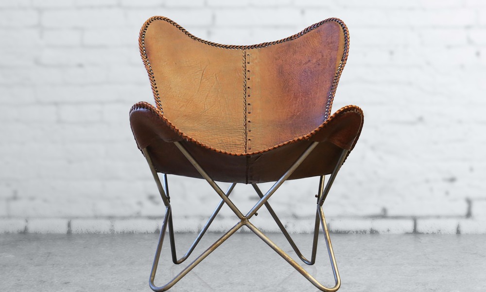 Container Door Replica Butterfly Leather Chair 4
