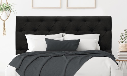 Jet black 4304 linen look headboard lifestyle