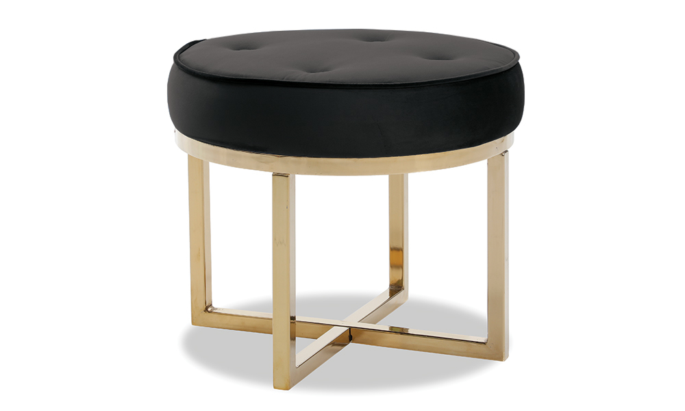 Container Door Ltd Redondo Velvet Footstool Black 12
