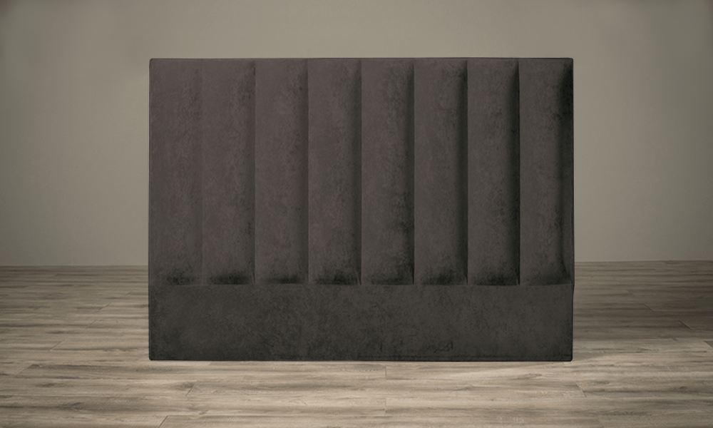 Container Door Ltd Panelled Velvet Headboard Grey 3