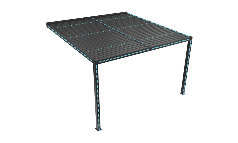 Container Door Ltd Aluminium Wall Mounted Pergola 394 x 294 Matte