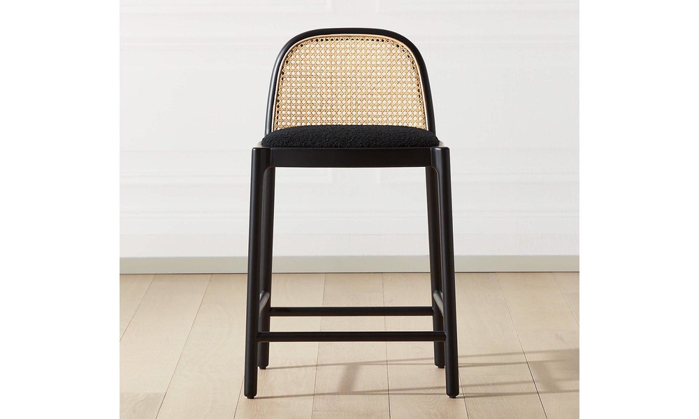 Nadia Counter Stool - Light Walnut Frame / White PU Seat