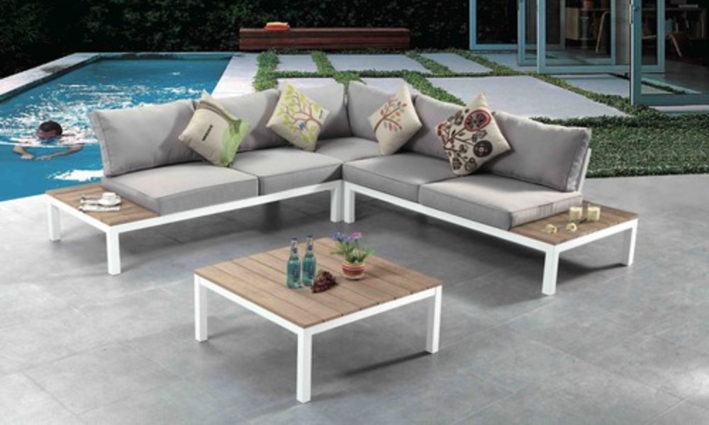 Container Door Ltd Teak Outdoor Corner Lounge Set