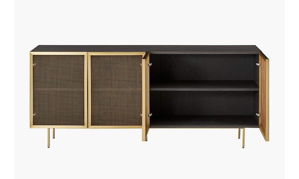 Container Door Ltd Trace Brass Wire Mesh Credenza