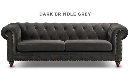 Dark brindle grey kensington velvet button 3 seater sofa web1