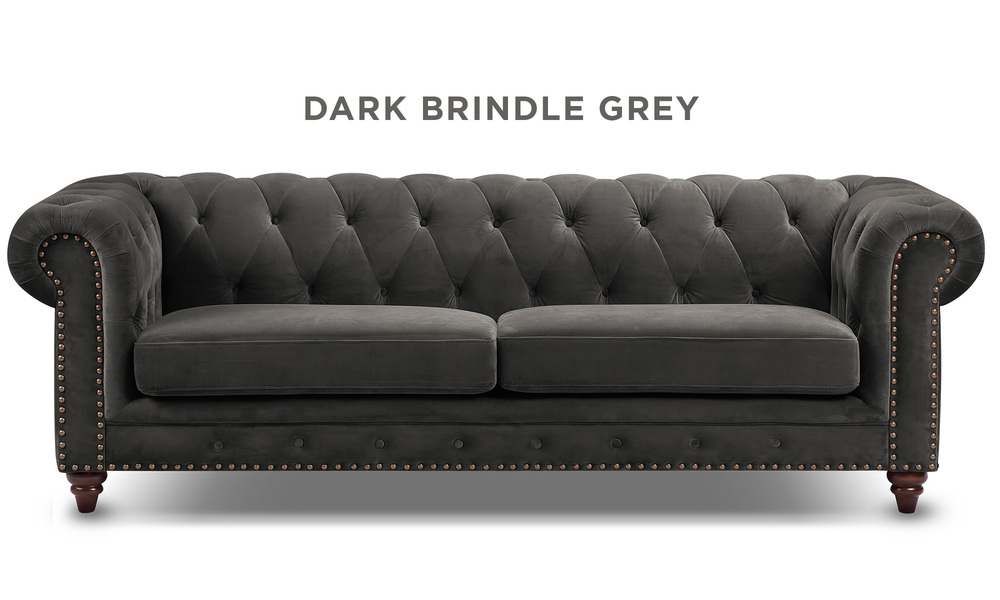 Container Door Ltd Kensington Velvet Button 3 Seater Sofa