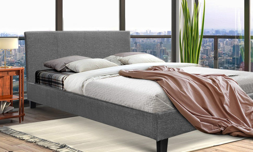 Artiss fabric bed frame and headboard web1