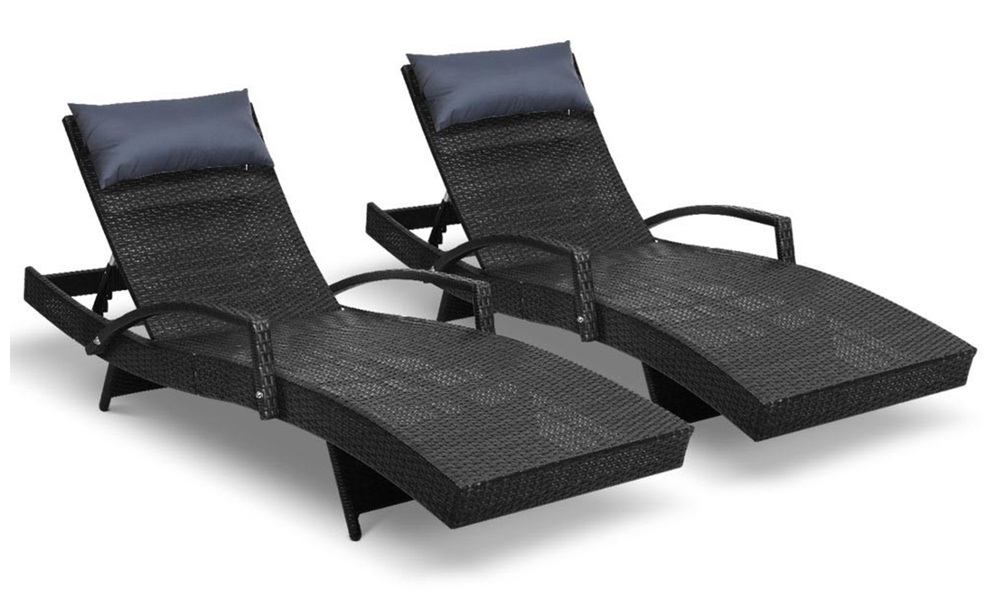 Container Door Ltd | Gardeon Sun Lounge Setting Black ...