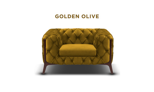 Golden olive diablo velvet button armchair web1