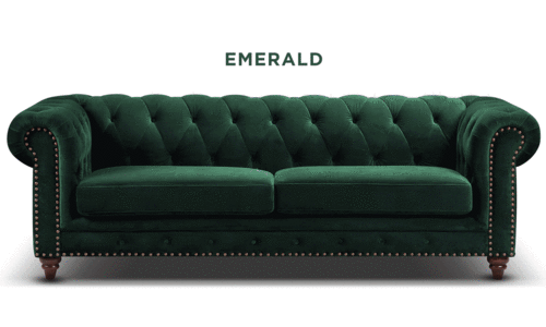Kensington velvet button 3 seater sofa gif
