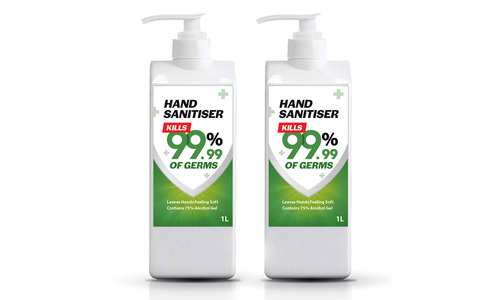 Hand sanitizer 1l two bottles web