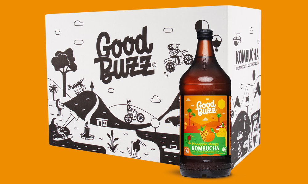 Container Door Ltd | Good Buzz Kombucha Pineapple Mango