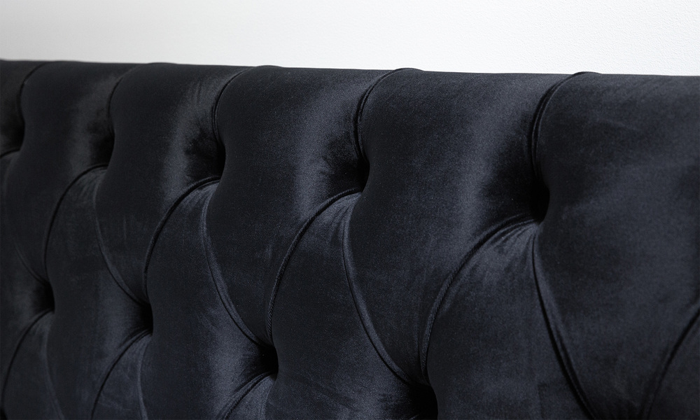 Container Door Ltd Kingston Velvet Tufted Headboard Black 35