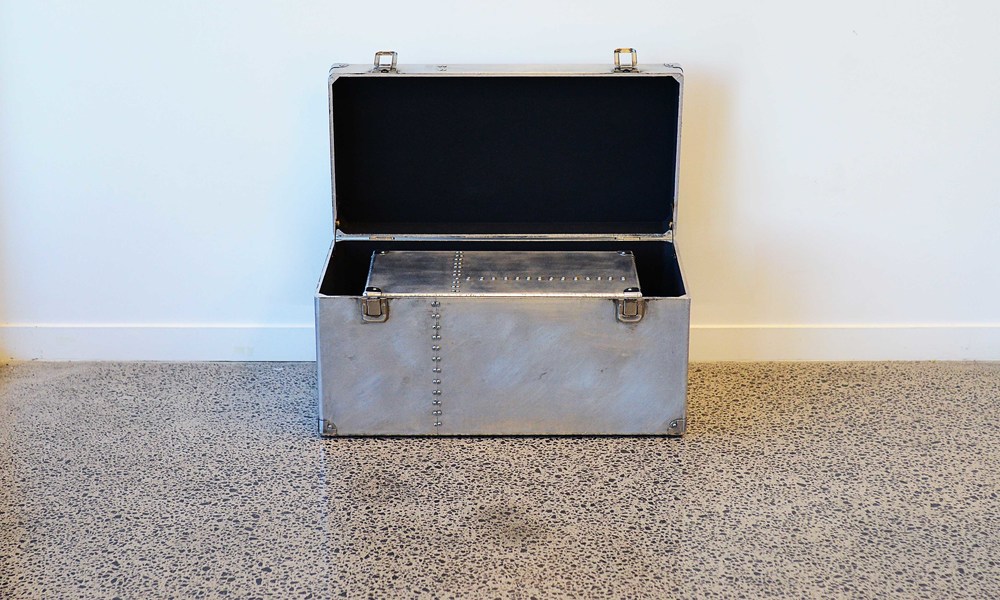 Container Door Ltd Metallic Silver Rectangle Trunks (2 Set)