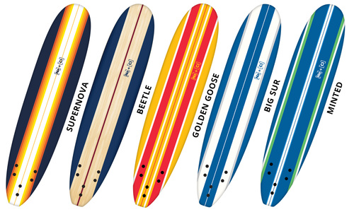 Soft surfboard striped supernova beetle rasta marine web1