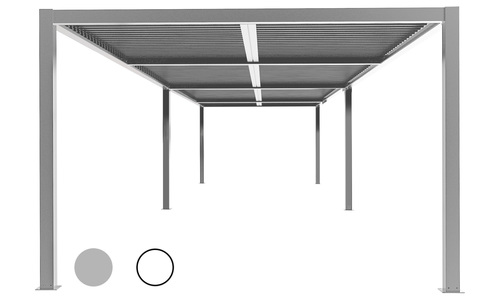Hero 8x4 dark charcoal aluminium pergola grey white 2359 web