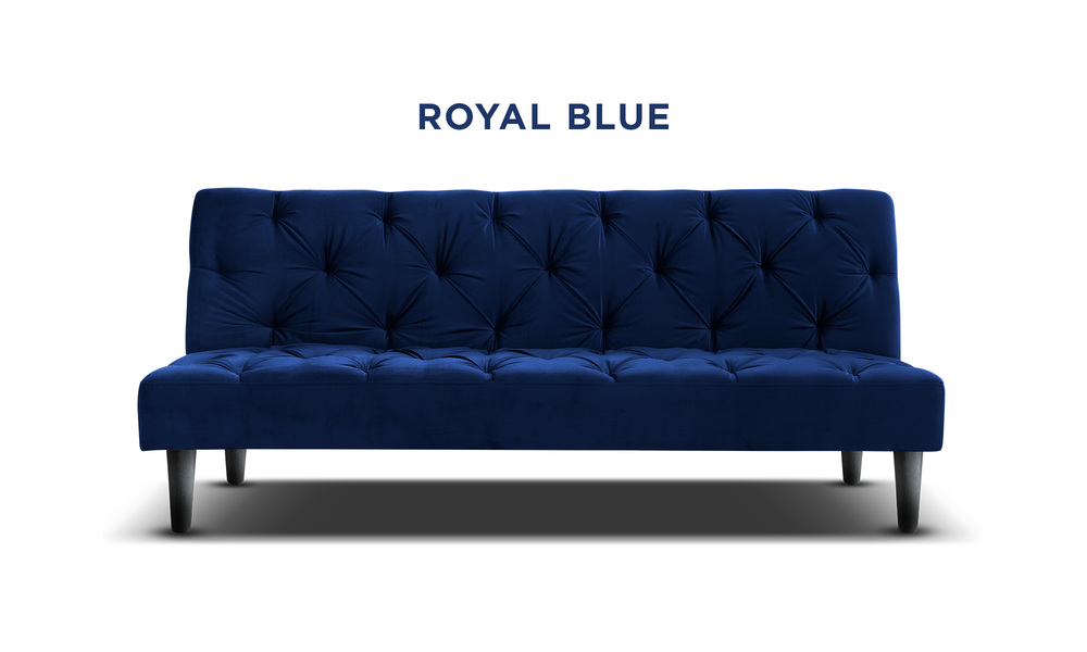 Container Door Ltd | Campbell Velvet Sofa Bed - Royal Blue #76