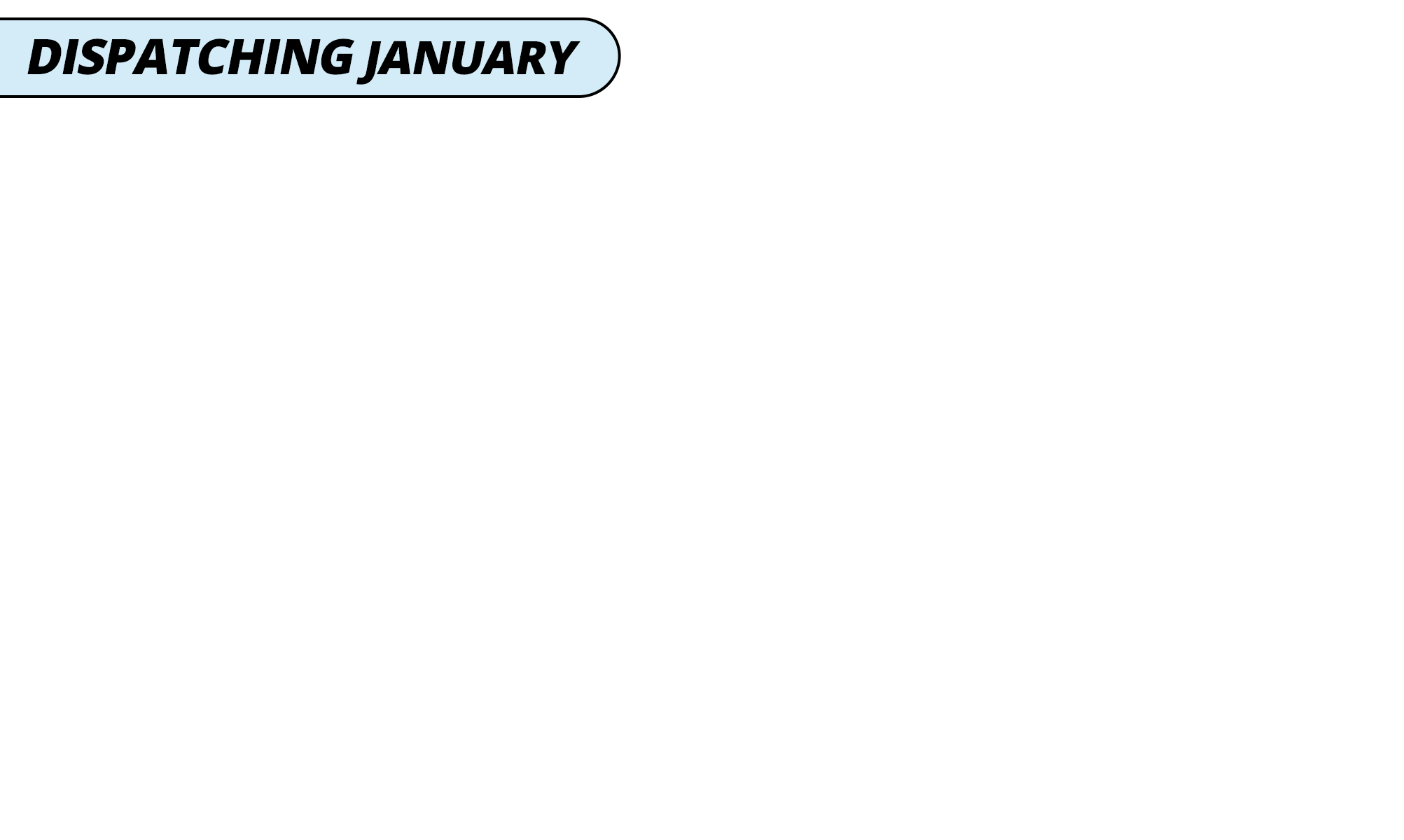 Dispatching january blue
