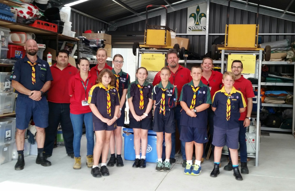 Bunning Halls Head staff present to 1st Falcon Scouts