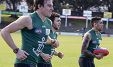 Zac Carlino (above left) and Claudio and Lara Valastro (above right) watch Fremantle Dockers in training. Pictures: Martin Kennealey www.communitypix.com.au d404230