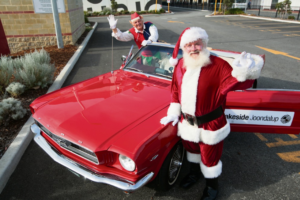 Lakeside Joondalup Santa swaps sleigh for red Mustang Community News