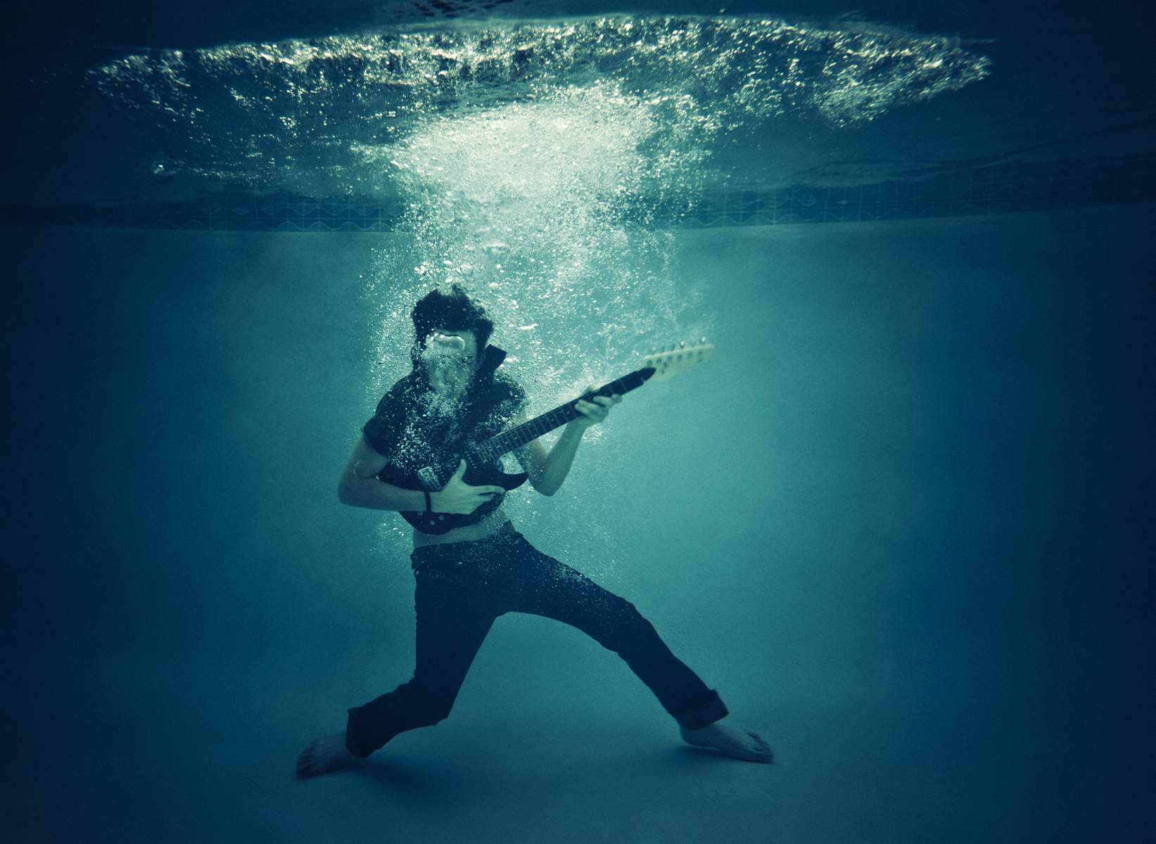 UWA researchers playing music underwater this Australia Day at Matilda
