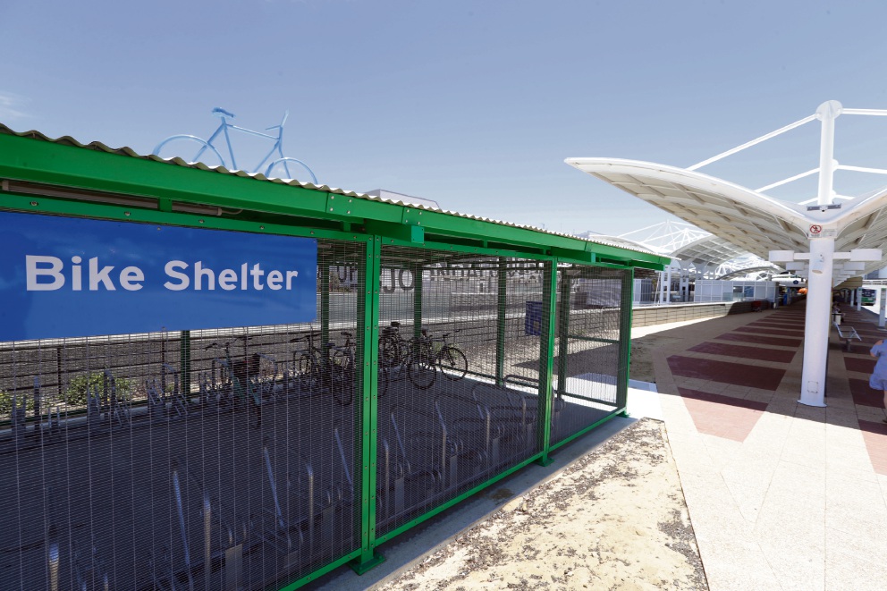 New bike shelter at Joondalup train station to encourage passengers to