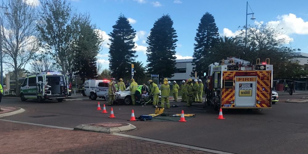 Rockingham police at scene of bus and car crash Community News Group