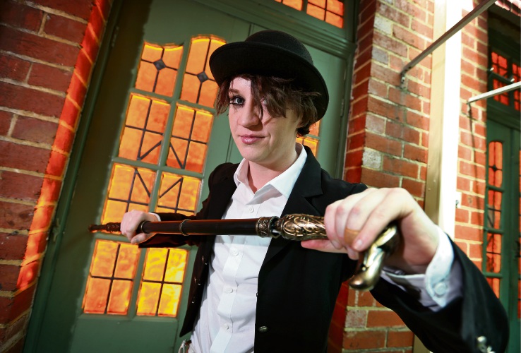 Tattoo time as Sarah Christiner prepares for A Clockwork Orange at Broken Hill Hotel