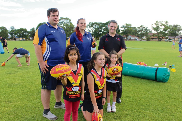 Belmont and Redcliffe footy clubs join for girls clinic