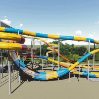 An artist's impression of the waterslides being built at Perth's Outback Splash.