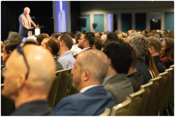 People sitting at a business conference