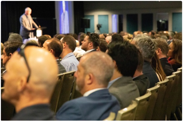 People sitting at a business conference