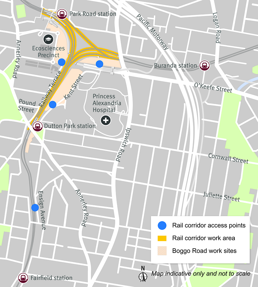 Weekend rail corridor works Dutton Park, Park Road and Buranda