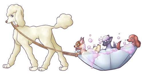 The Logo of one of Crystal Moon Art & Designs Clients, K9Grooming