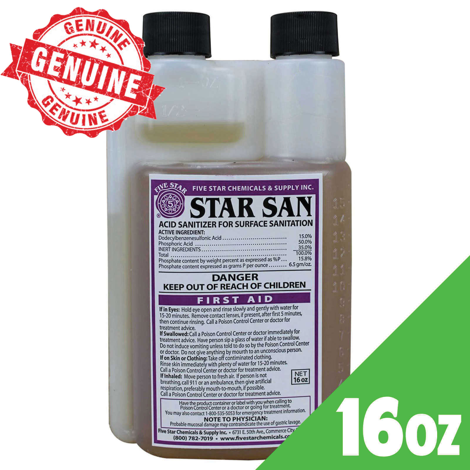 STAR SAN 473ml (16oz) Genuine Sanitizer for Surface Sanitation Starsan ...