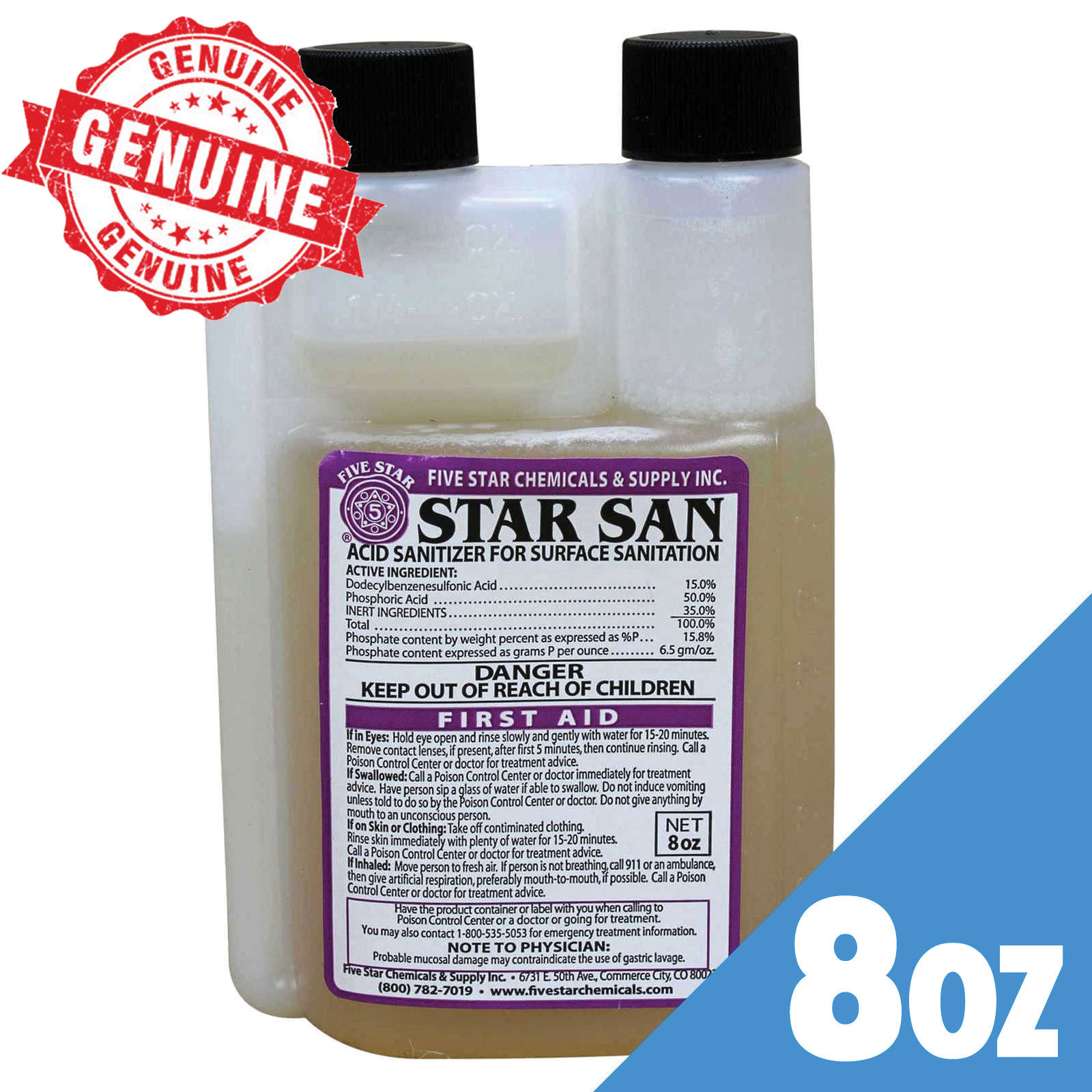 STAR SAN 236ml (8oz) Genuine Sanitizer for Surface Sanitation Starsan