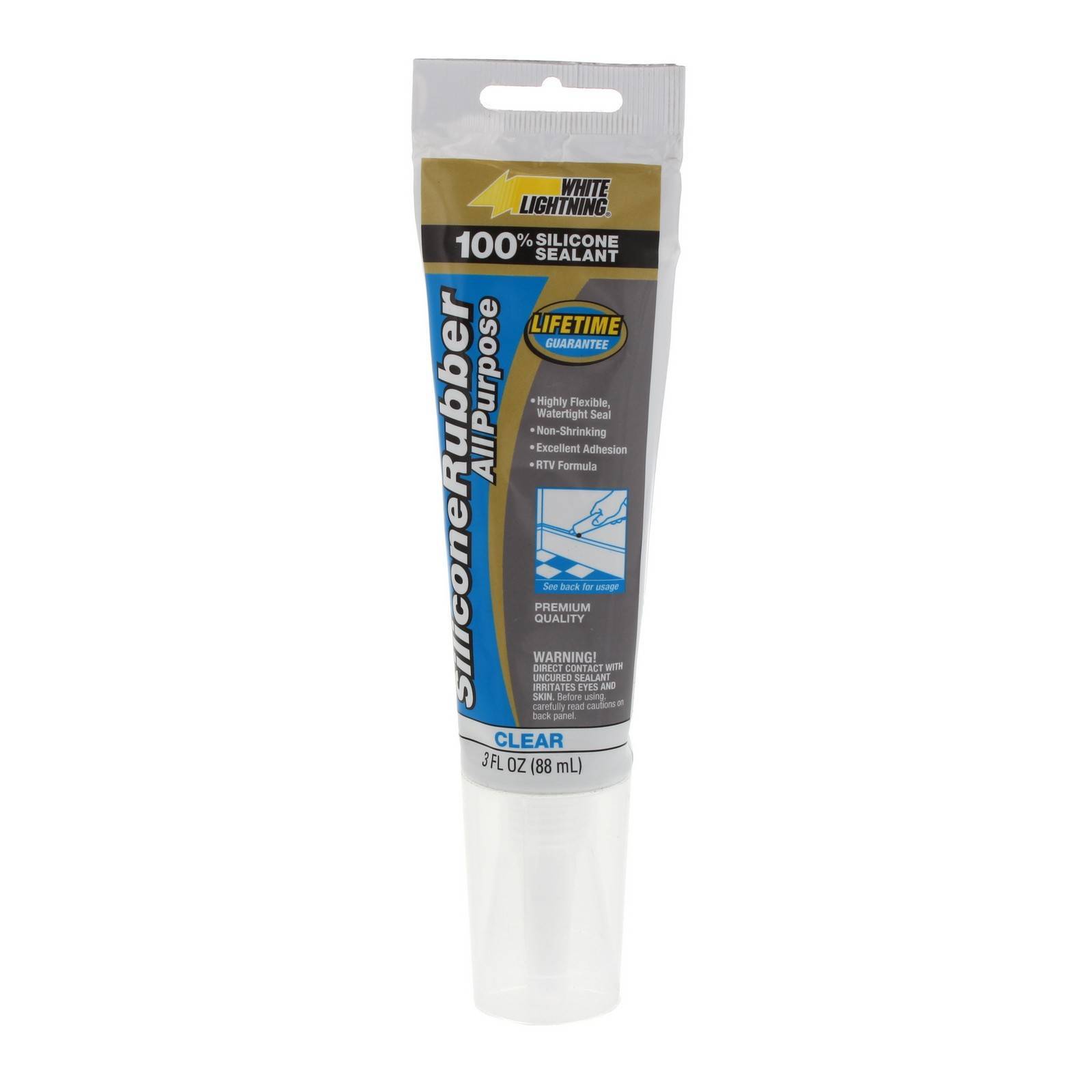 Adhesive Sealant Clear 3oz For Use On Fiberglass Glass Wood Silicone