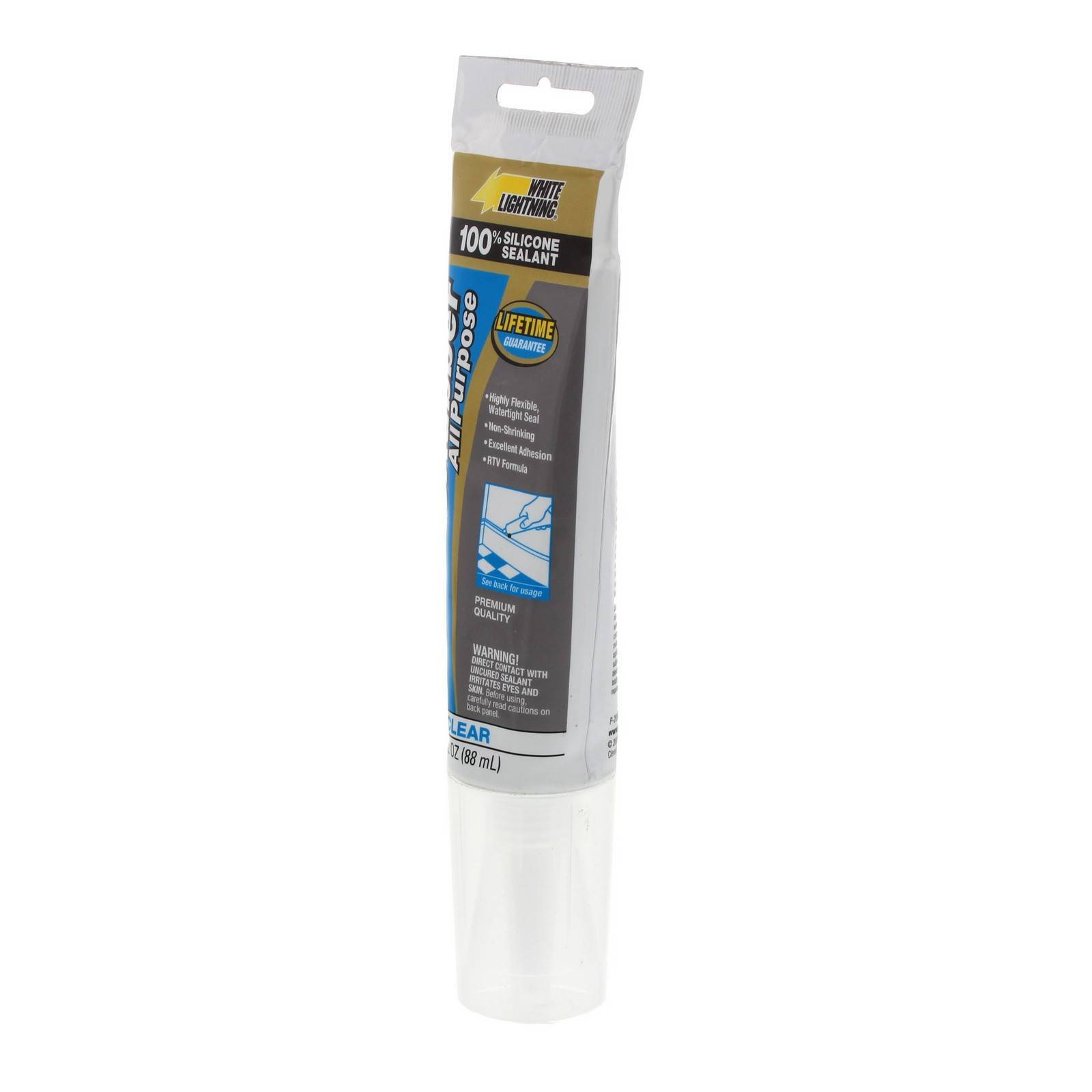 Adhesive Sealant Clear 3oz For Use On Fiberglass Glass Wood Silicone